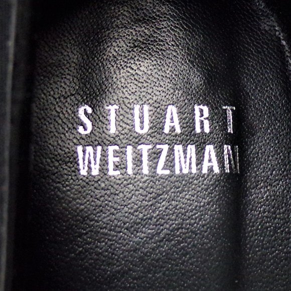 STUART WEITZMAN size 8M black low-heel open-toe pumps fabric uppers - Picture 15 of 16